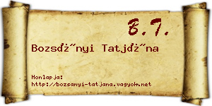 Bozsányi Tatjána névjegykártya
